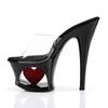 Pleaser - MOON701HRS Mules à talons - Chaussures de pole dance - Noir/Rouge Product image